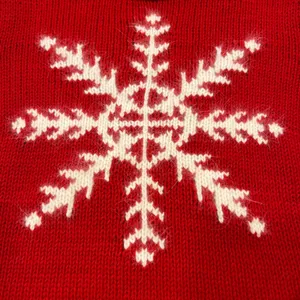 Northern Isles Red Snowflake Turtleneck Sweater Women's S/P Acrylic Wool‎ Blend thumbnail 2