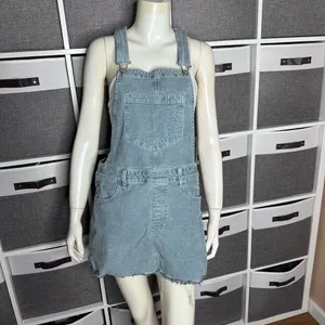 American Eagle Outfitters Corduroy Raw Hem Overall Dress In Jade Size Medium thumbnail 13