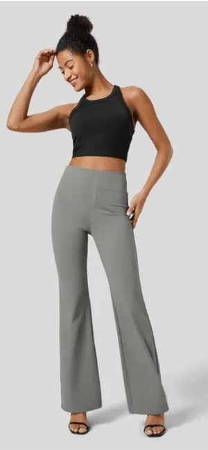 Halara‎ Flex High Waisted Back Side Pocket Slight Flare Work Pants Extra Small P thumbnail 1
