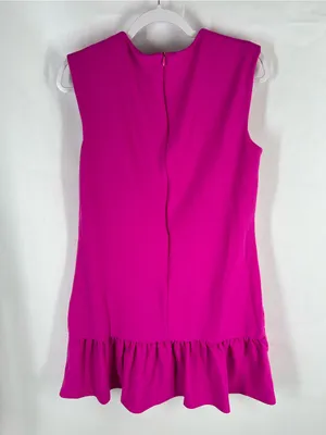 Maia Bright Pink Ruffle Hem Sleeveless Dress Size 6 thumbnail 8