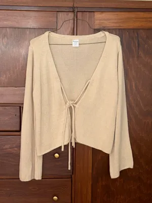 No Boundaries Women's Viral Tie-Front Knit Cardigan (XXL) thumbnail 5