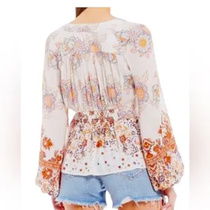 Free People Run Free Blouse Multi floral S thumbnail 3