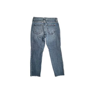 Old Navy Boyfriend Mid-Rise Distressed Jeans Women's Size 2 Raw Hem thumbnail 4