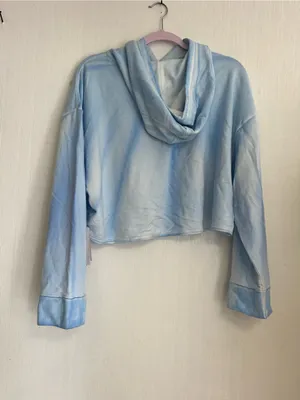 Nike yoga Light Blue Cropped Tie-Dye Hoodie thumbnail 3