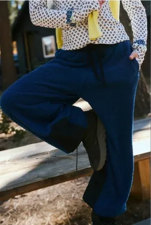 Free people cuddle up joggers prep school blue size small thumbnail 1