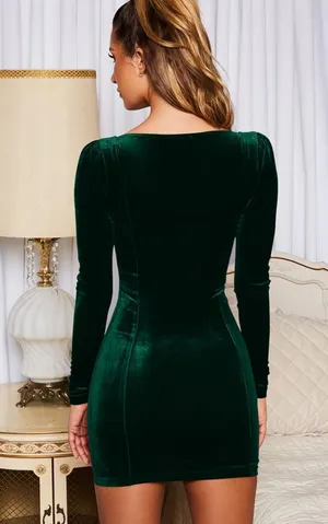 Velvet Green Dress thumbnail 3