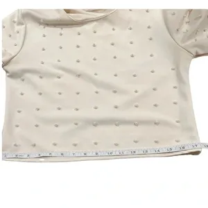 Snidel Cropped Top Pearl Appliqué Beige Size M thumbnail 8