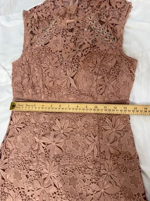 Bardot Paris Lace High Neck Dress Pink Size 4 NWT Cocktail Wedding Guess thumbnail 9