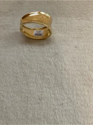 Polished Gold Wide Hinged Cuff Bracelet - Women Jewelry thumbnail 3