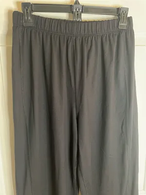 L.L. Bean Women’s Black Elastic-Waist Wide Leg Track Pants Size Medium thumbnail 4