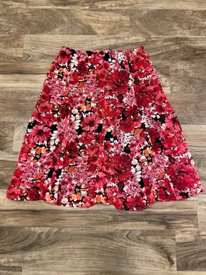 Laura Scott Women’s Floral Full Midi Skirt - Red Multi Size Medium thumbnail 2