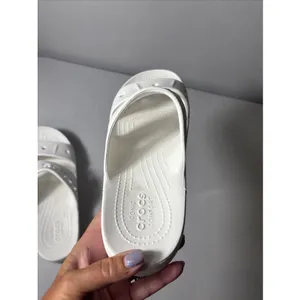 Crocs Slide Sandals White Iconic Comfort Women Size 11 Slip‎ On thumbnail 6