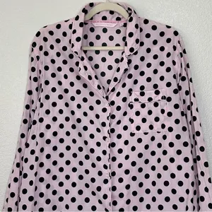 Victoria’s Secret Pink Black Polka Dot Button Down Pajama Top thumbnail 4