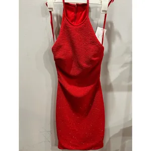 Jovani NWT Sz.00 Red Glitter Knit Backless Bodycon Party Formal Cocktail Dress thumbnail 12