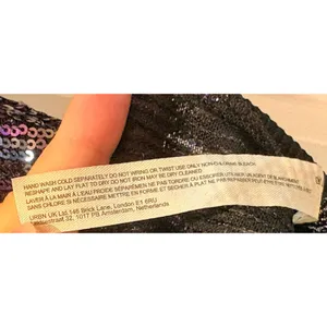 Free People Intimately NWOT Gold Rush Purple Sequin Mesh Fitted L/S Blouse Top M thumbnail 6