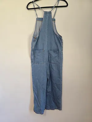 Maje Pinaro Tie shoulder Denim Light Blue Overalls. thumbnail 5