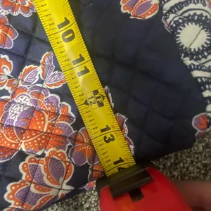 Avon Blue and Orange Floral Quilted Polyester Tote Bag thumbnail 9