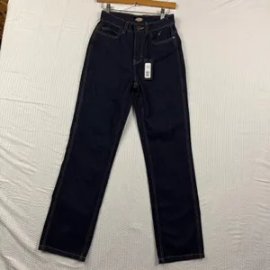 Dickies Womens High Waisted Straight Leg Indigo Denim Jeans FPR36NB Size 25R thumbnail 2