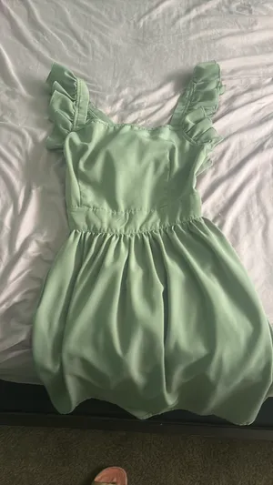 Amazon Sage green ruffle romper thumbnail 2