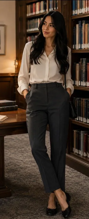 Ann Taylor Charcoal High-Waist Tailored Trousers thumbnail 1
