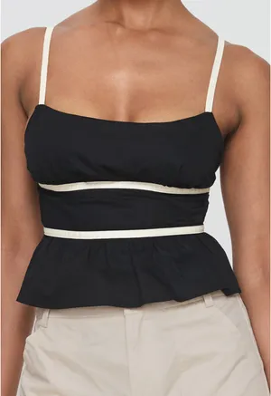 New/Unworn Princess Polly Black/Cream Top Size US 6 thumbnail 1