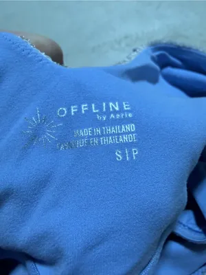 Aerie offline long sleeve ribbed cropped shirt blue small thumbnail 7