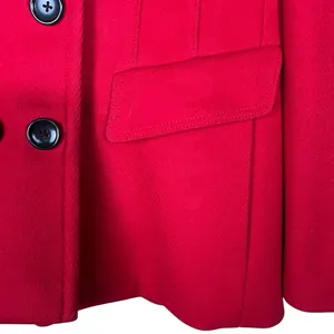 Banana Republic Peacoat Women’s XL Red Wool Cashmere Double Breasted Classic thumbnail 4