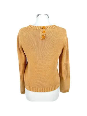 Tyler Bōe Mineral Wash Sweater Yellow Minimalist Preppy Luxury Size Medium thumbnail 7