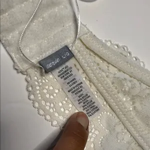 Aerie Lace Halter Bralette - Soft White large lined thumbnail 7
