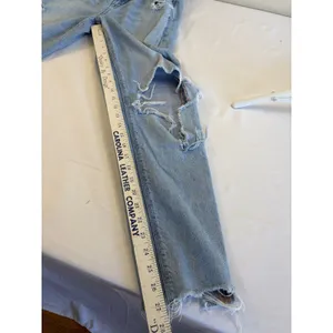 American Eagle Curvy Mom Jeans Light Wash Distressed‎ High Rise Blue Denim 26x26 thumbnail 4