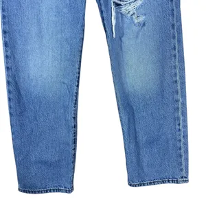 Levis Premium Ribcage Straight Ankle Distressed Jeans Blue Edgy High Rise Size25 thumbnail 3