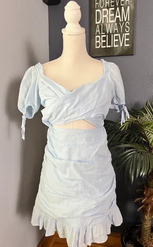 Amazon blue cut out dress thumbnail 1