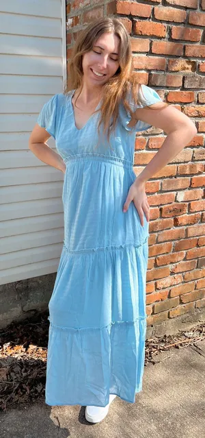 Amazon Light Blue Maxi Dress thumbnail 1