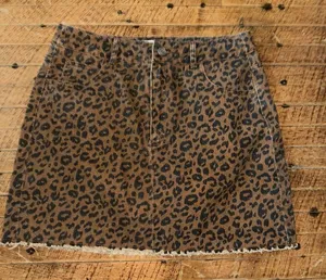 Cotton Candy LA raw hem leopard spot boutique M skirt thumbnail 1