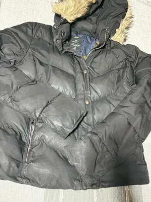 Gap women's ‎ Black Puffer Jacket Faux Fur Trim Hood Heavyweight Coat thumbnail 1