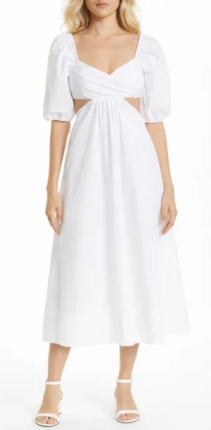 STAUD - Carina Cutout Cotton‎ Midi Dress thumbnail 1