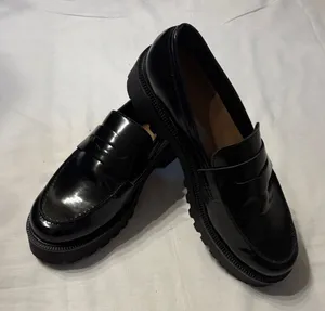 H&M Preppy Collegiate Black Lug Sole Penny Loafers NWOB SZ 39. thumbnail 1
