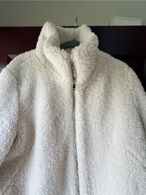 LOFT Cream Sherpa Teddy Coat with Zip Pockets thumbnail 7