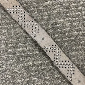 Western Leather Black Calf Hair Studded Rhinestone Embellished Statement Belt thumbnail 6