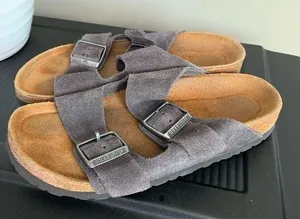 Birkenstock Arizona gray suede sandals size 37 thumbnail 1