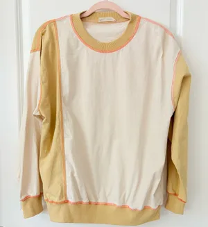 By Together Cream and Tan Colorblock  Top thumbnail 1