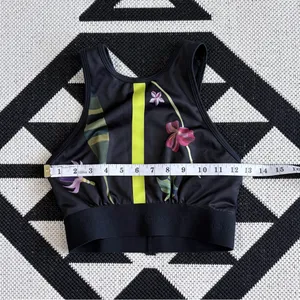 Noli Yoga Aria Vertical Stripe Floral Sports Bra Small thumbnail 3