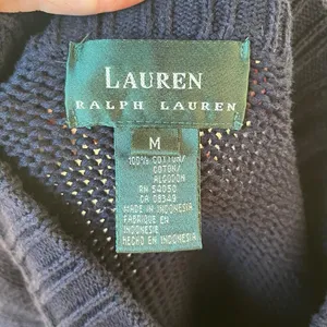 Lauren Ralph Lauren Women's Vintage Navy Pullover Sweater Size M thumbnail 8