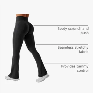 YEOREO Mini Flare Leggings Womens Workout Butt Lifting Legging Hidden Scrunch Seamless thumbnail 5