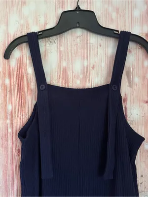 Halara Navy Blue Corduroy Overalls Jumpsuit Size XS NWT thumbnail 3