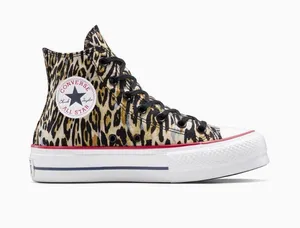 Chuck Taylor CONVERSE All Star Lift Platform Leopard High Top Sneakers US 8.5 thumbnail 1