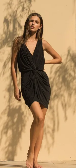 MISA Los Angeles Leza Mini Dress Size XS V-Neck Sleeveless Knot Front LBD Party thumbnail 1