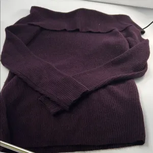 Bloomingdale's Off-the-Shoulder Plum Sweater cashmere thumbnail 6