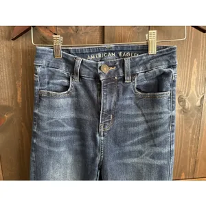 American Eagle‎ AE Next Level Stretch Curvy High Rise Jegging Dark Wash Size 0 thumbnail 2