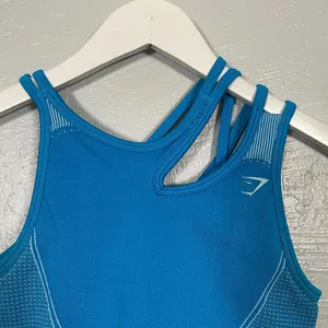 Gymshark Women M Blue Ultra Seamless Sports Bra Strappy Stretch Gym Athletic thumbnail 3